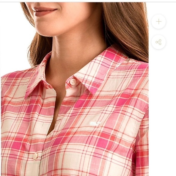 VINEYARD VINES RESORT PLAID RELAXED BUTTON DOWN BRIGHT PINK SIZE 8 - Picture 3 of 10